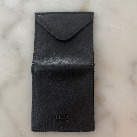 Shinola Detroit Slim Mini Wallet Bill Holder Black Soft Leather Unisex - Picture 5 of 9